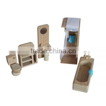 Modern design wooden doll house furniture bathroom sets