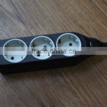 European style 16A 250V 3way Extension electrical power strip