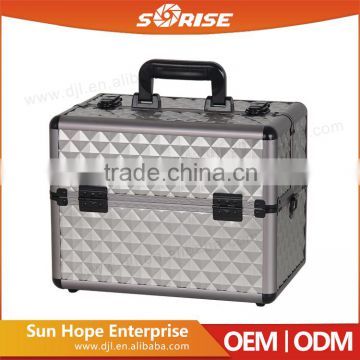 Sunrise 2016 Combination Lock Hard Side Cosmetic Case Aluminum Makeup case