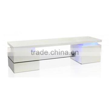 TV-3040 led white high gloss glass shelf tv unit