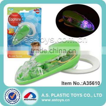 children plastic earphone toy with light and bluetooth