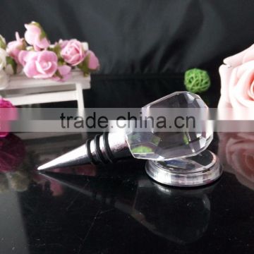 Personlized clear crystal wine bottle stopper for wedding decoration