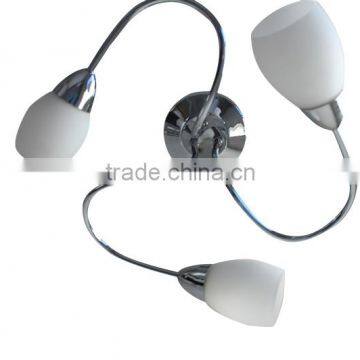 four head glass shade metal celing lamp