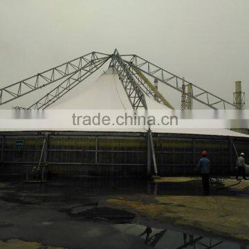 PTFE tension membrane for cover of all kinds sewage pools with umbrella cover from construction company in Guangzhou