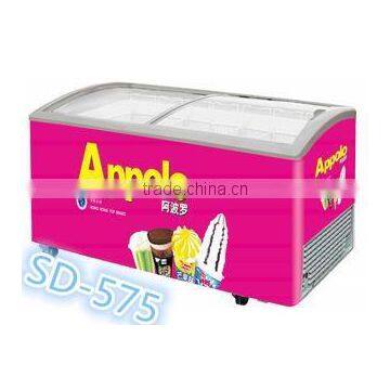 235L ,575L Curved Door Ice Cream Showcase Freezer