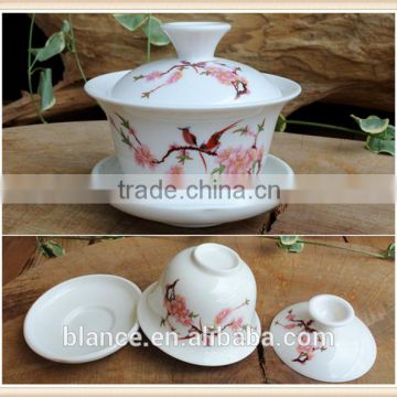 Traditional ceramic Gaiwan tea set small size