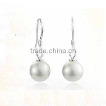 Wedding Jewelry Alloy Silver Plated Three Color Big Pearl Bangle Earring For Women