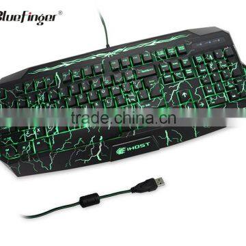 Custom professional USB computer game keyboard with green backlit