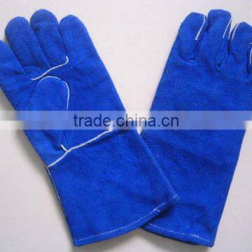 sapphire blue leather working glove.