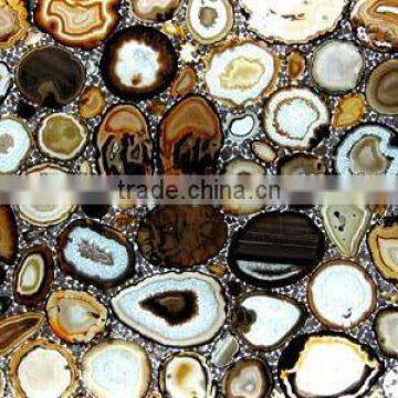 Backlit Stone Agate Slab , Semi Precious Gemstone Agate Slab photo-3