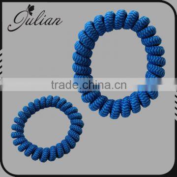 Fashion Elastic Telephone Wire Hair Band Wrapped Fabric Ponytail Holders Bracelet Colorful Hair Accessories FHHTA0013