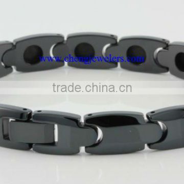 Fashion men's jewelry IP black tungsten magnetic health bracelet