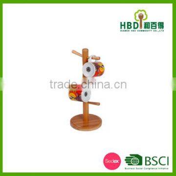 Wooden Cup Tree Holder With Round Stand Wholesale photo-4