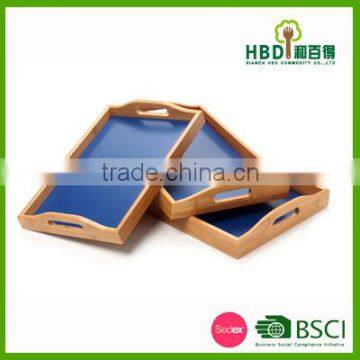 3 pcs Fashion bamboo wooden serving tray for sale