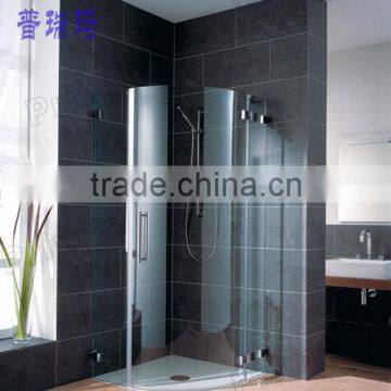 Glass Shower Enclosure Stainless Steel Hardware Handle With Round Glass Sheet Combination