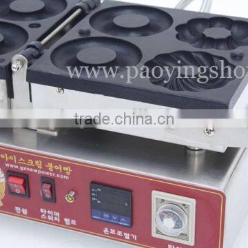 4pcs Commercial Use Non-stick 110v 220v Electric 10cm Flower Ring Cruller Donuts Machine photo-2