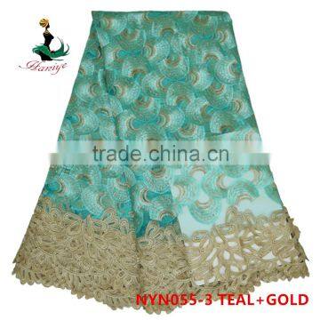 Haniye 2016 Wholesale African Tulle Lace Fabrics/net Lace Fabrics for Party/NYN55 photo-3