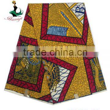 High quality Real wax fabric African printed wax fabric SMAW65