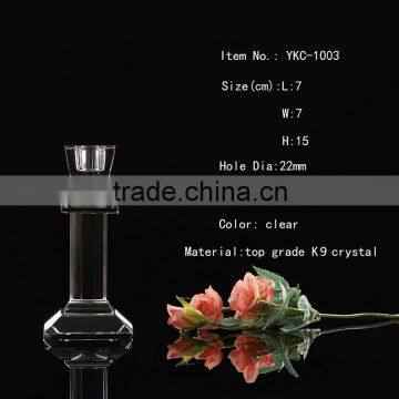 wholesale cheap price long stemmed clear glass candle holder for home decoration