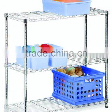 3 level Chrome Shelf Unit Metal storage Cabinet