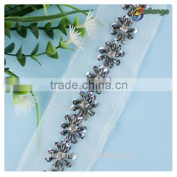 Handmake rhinestone flower trimming for dresses decorative