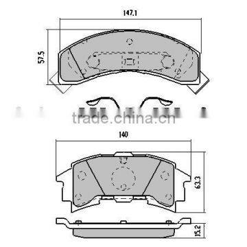 Rear spare parts brake pads OE 12300238 D262 for Pontiac