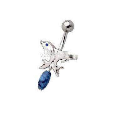 dolphin pair belly button navel ring,belly ring, navel belly jewelry