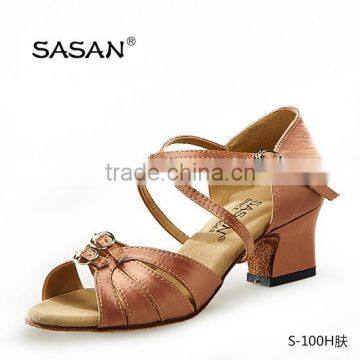 Middle High Cube Heel Dance Shoes Woman Swing Dance Shoes Salsa Dance Shoes Suede Sole S-100H