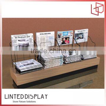 Beautiful MDF base metal newspaper display rack