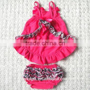 Boutique cotton swing set outfit for baby girl, kids wear cotton outfit in stock made in China