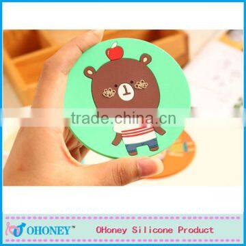 Customize logo anti-slip Romany shape tea cup silicone mat,promotion gifts silicone coaster fashion cup mat pads