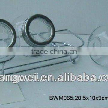 3pcs transparent glass jar used for spice