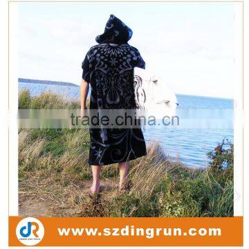 100% Cotton Customized Adult Surf Poncho Towel Adult Hooded Beach Towel with Logo