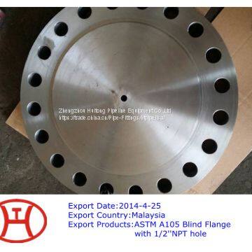 ASTM A105 Blind Flange with 1/2 inch NPT hole
