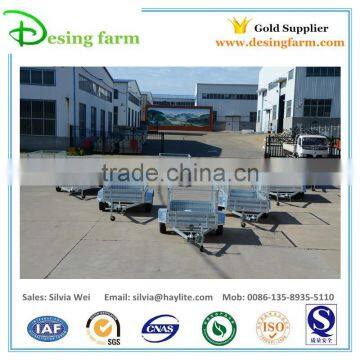 Popular galvanized box cage trailer