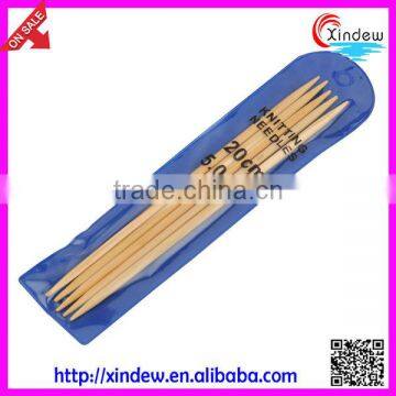 20 cm double points bamboo knitting needles 5 pieces in PVC bag