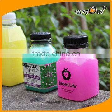 Cold Pressed Juice Recyclable Square Bottles with Safety Cap