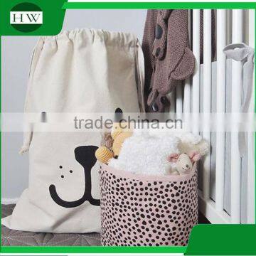Baby Kids Children Cotton Canvas Toy Storage Bag Bear Pattern Canvas Laundry Sack Bag photo-4