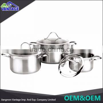 6 Pcs Cookware Sets Glass Lid Soup Pot Stainless Steel Kitchen Pot photo-1
