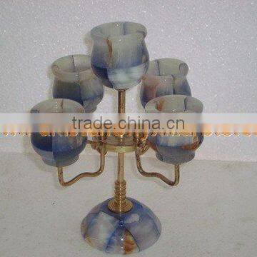 WholeSale 2017 New Design BEST POPULAR ONYX PATCH COLORED CANDLE HOLDERS STANDS photo-3