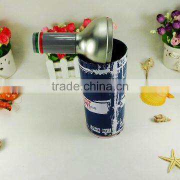 Empty Metal Packing Fancy Gift Round Wine Bottle Tin Box photo-2