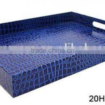 Coloful Leather Serving Tray With Two Handles, 35.5*48.3*5cm