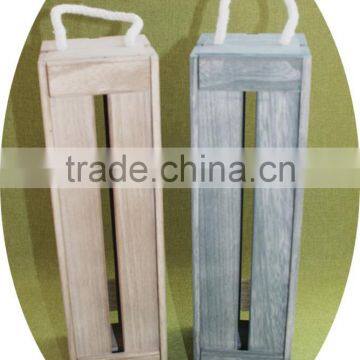 Vintage Handmade Cheap Wooden Wine Bottle Gift Packing Laths Boxes With Slide Lid photo-3