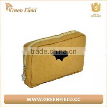 Eco-friendly Brown Washable Kraft Paper Cosmetic Clutch Bag photo-4