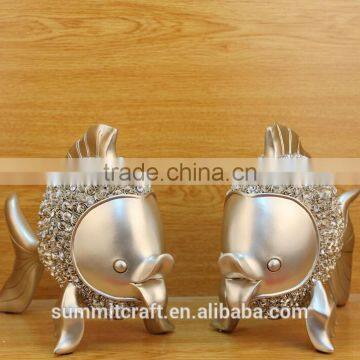 Resin Fish Decoration With Rose Pattern photo-2