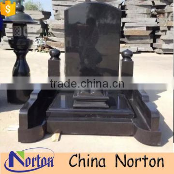 Factory sale shanxi black granite cemetery headstone price NTGT-436A