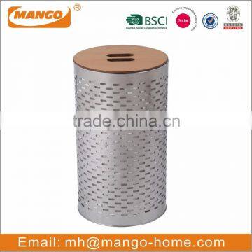 Cylinder Stainless Steel Laundry Bin