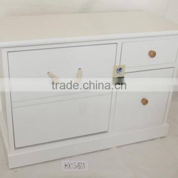 White Paulownia Europe Style Fashion Wooden Shoes Cabinet for Living room