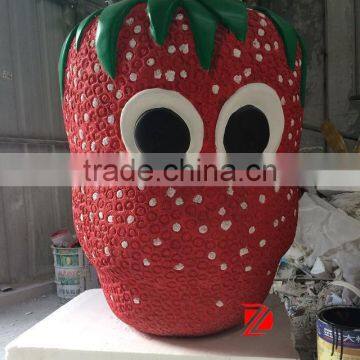 Garden strawberry resin sculpture