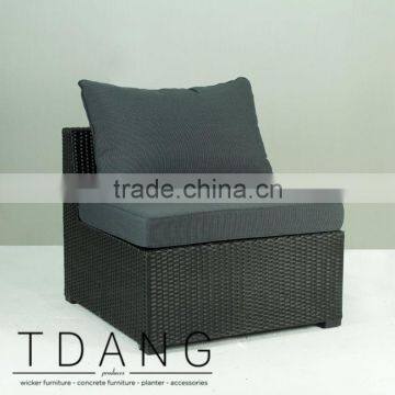 Kessler Wicker Armless Sofa with Cushion - Modulo Wicker Lounge Chair
